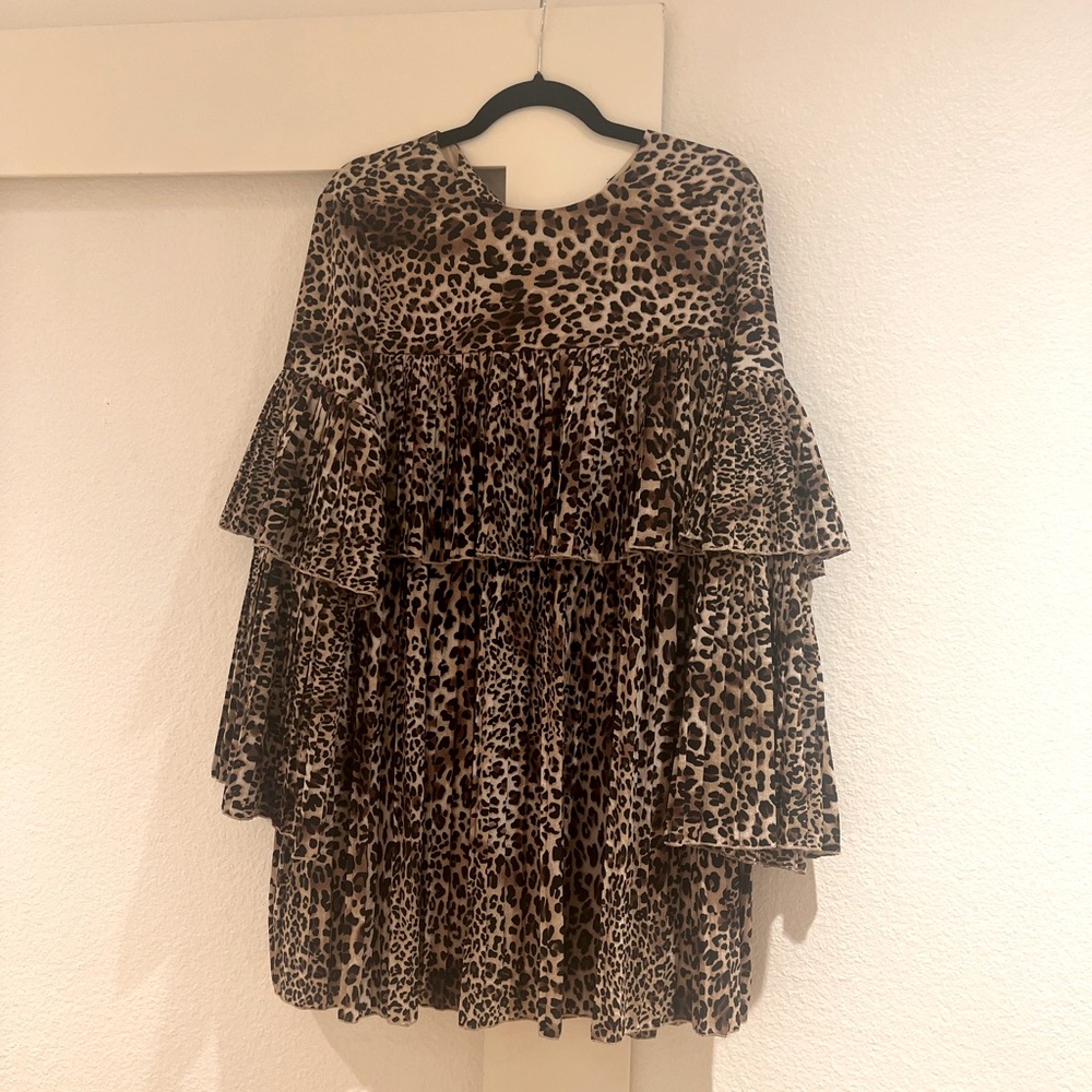 Missguided Animal Print Mini Ruffle Dress 👗